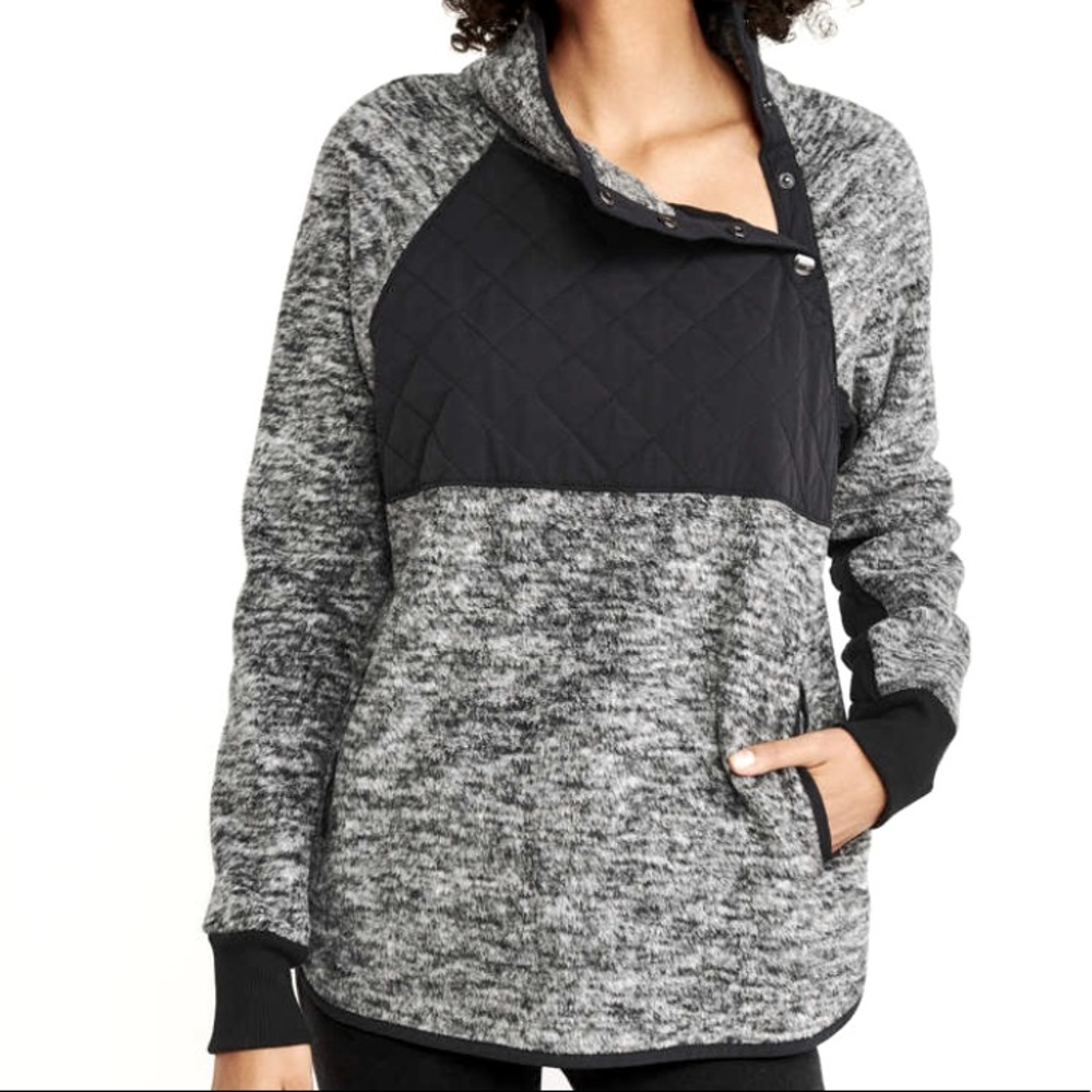 Abercrombie assymetrical hooded fleece.